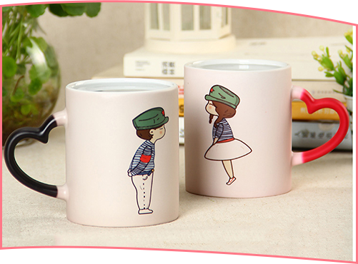 情侶心形把變色杯